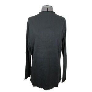 Vero Moda Curve Jeanette‎ Blouse Women's 1X Ribbed Organic Cotton Long Sleeve